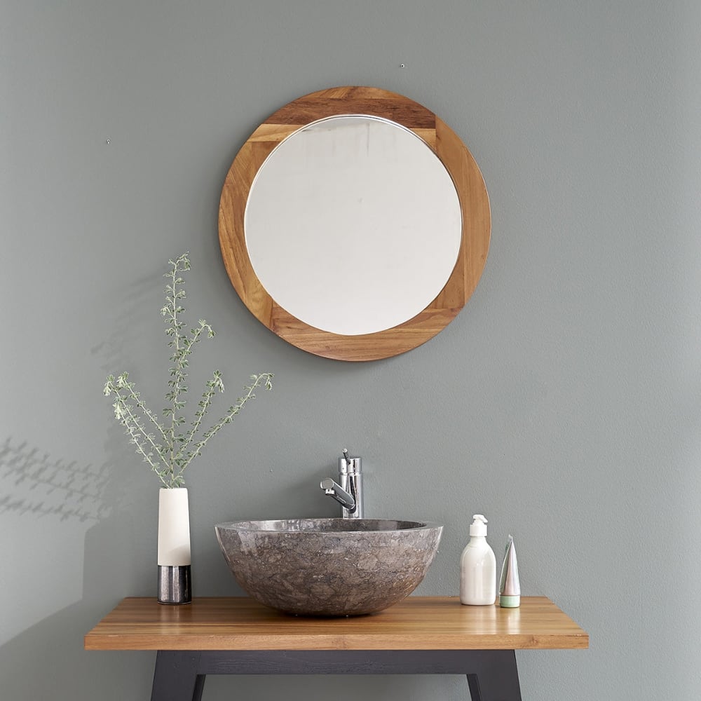 BERAH GETAH Teakholzspiegel D50 style modern Beige