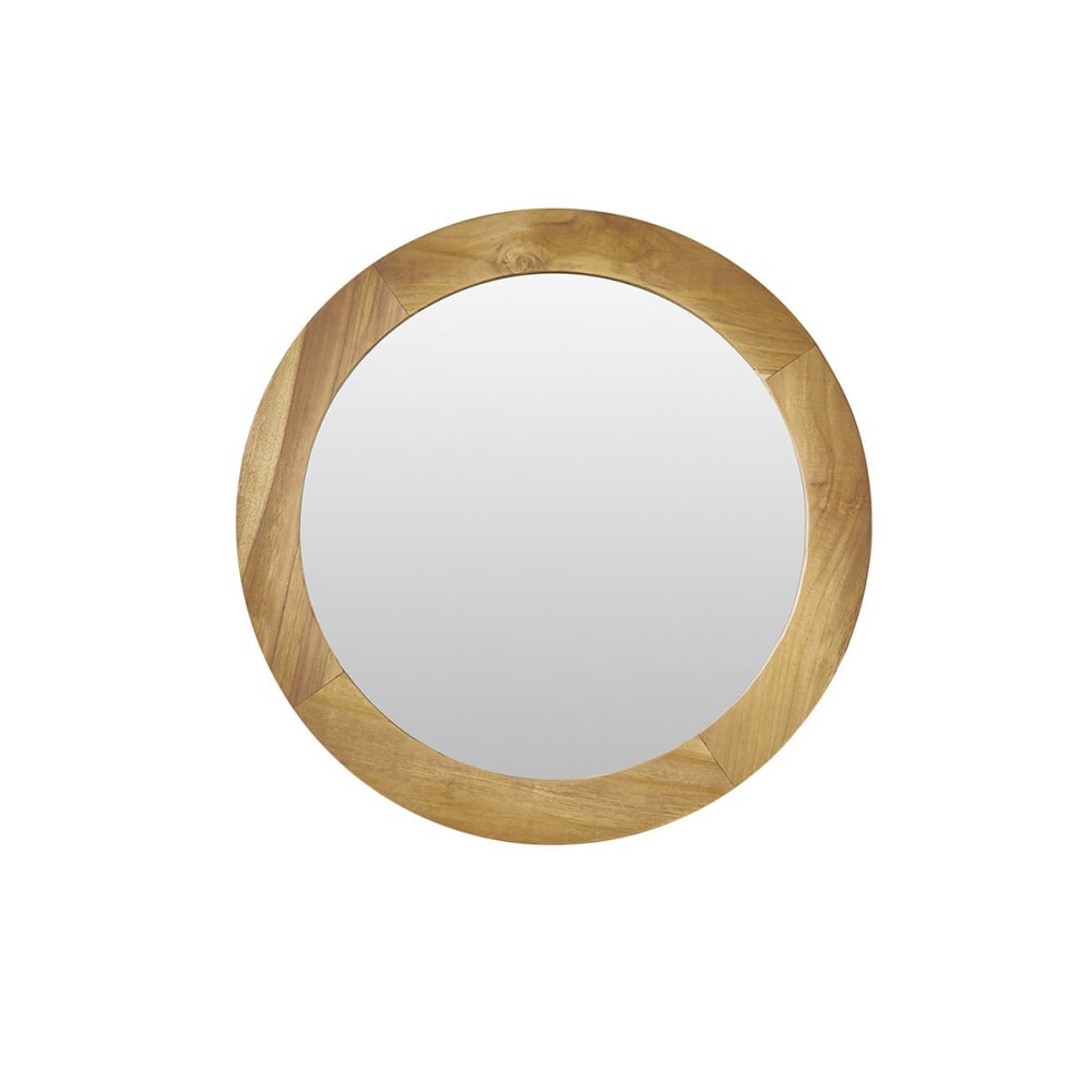 Miroir en teck massif rond 50 cm - Maisons du Monde