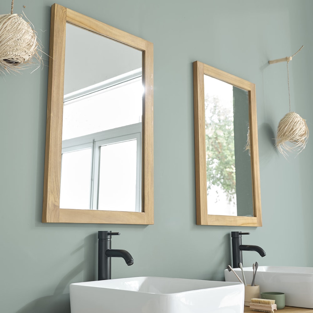 BERAH GETAH Spiegel aus Teakholz 50x80 style modern Beige