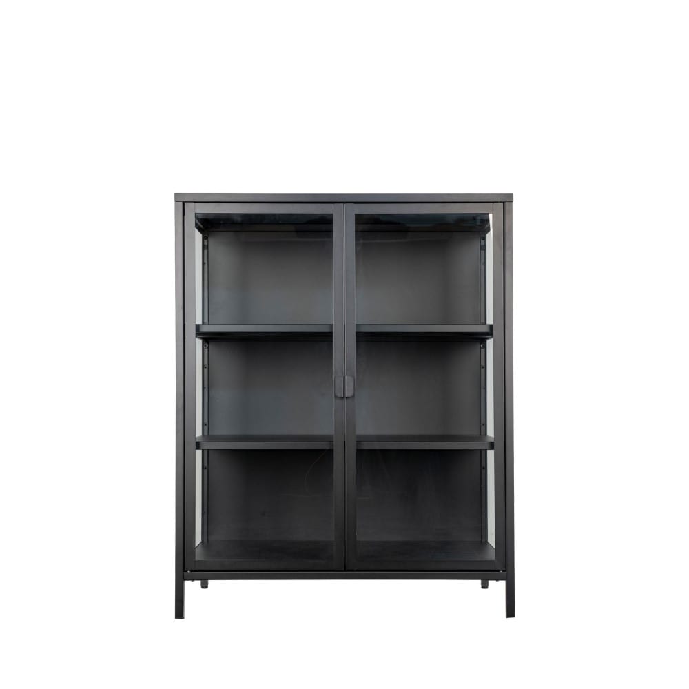 Vaisselier en verre et métal H101,5cm - Noir