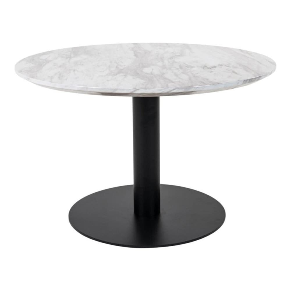 Table basse ronde effet marbre 70cm SIENNA noir 70x70x45cm