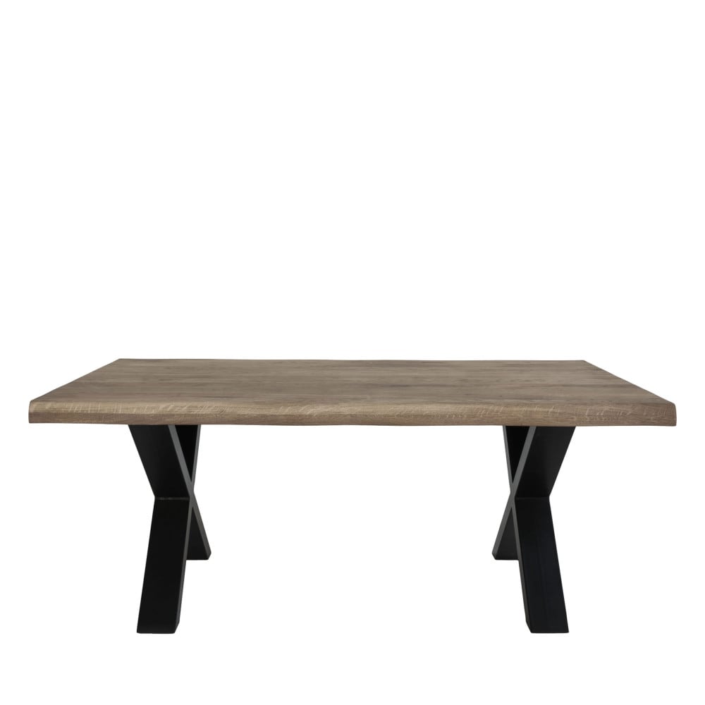 Table basse en métal et bois - Bois foncé