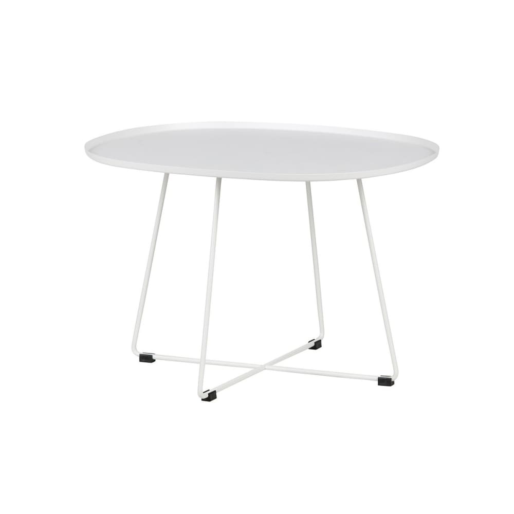 Table basse design minimaliste ovale métal blanc Table basse design minimaliste ovale métal blanc