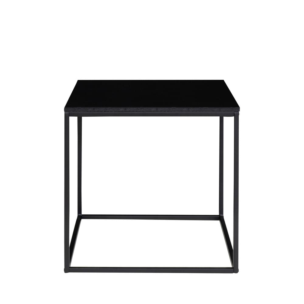 Table d'appoint en métal et bois - noir
