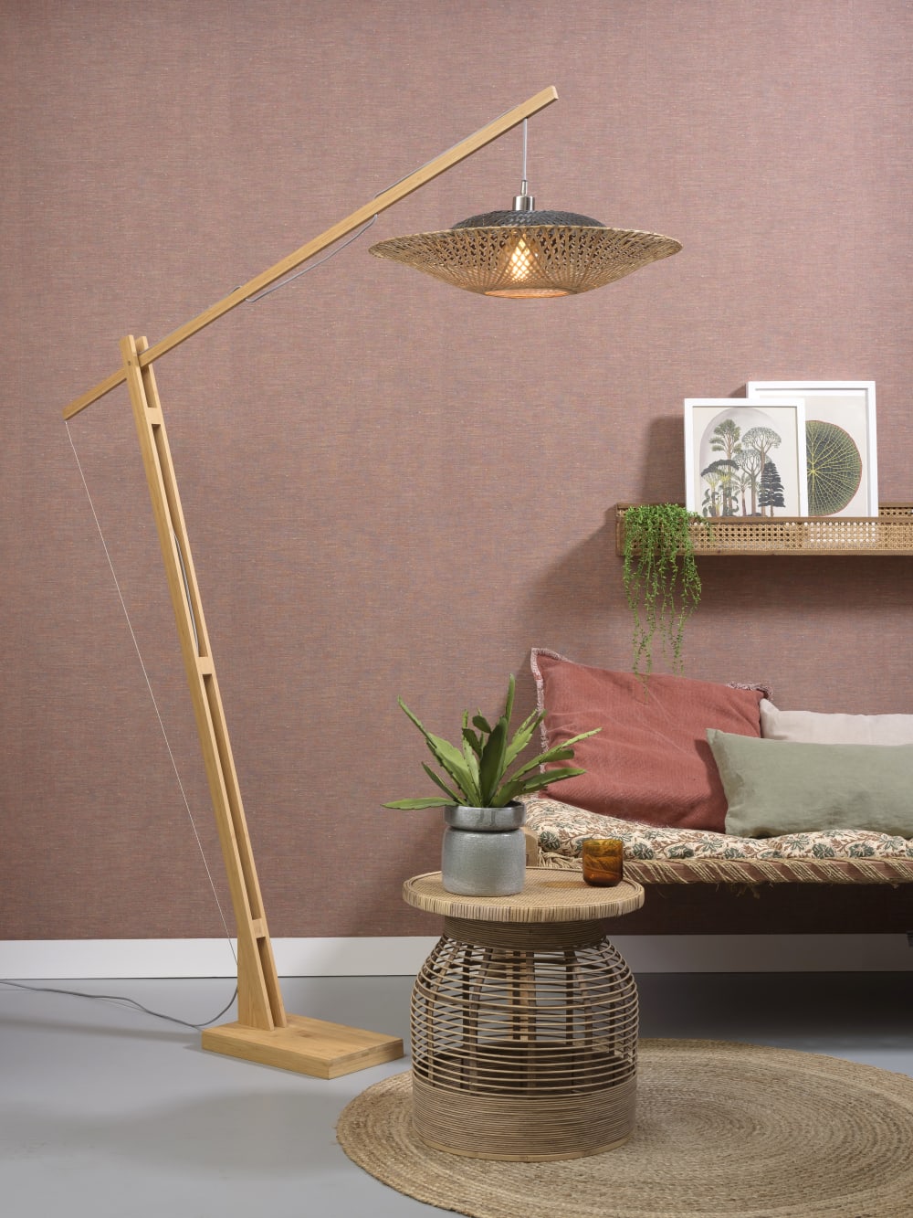 Lampadaire en bambou suspendu D207cm — vue 4