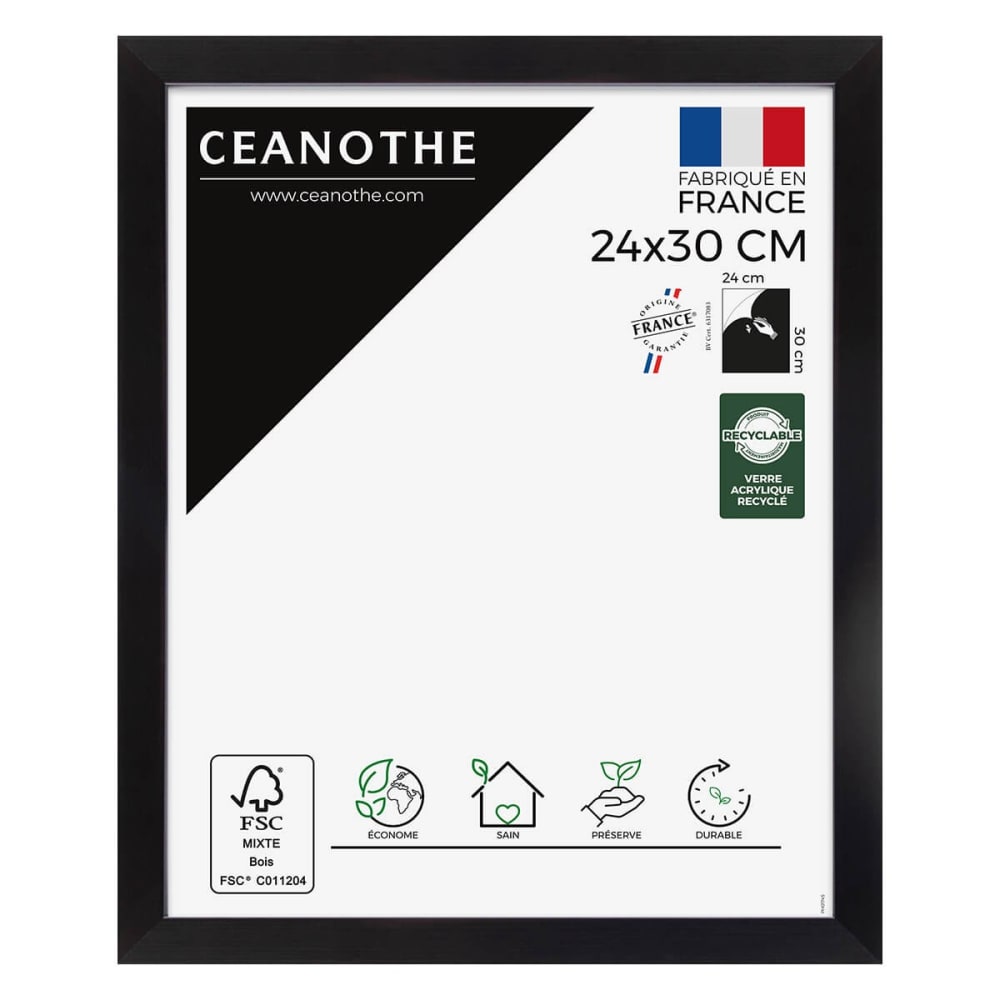 Cadre photo carbone 24x30 cm résine recyclée