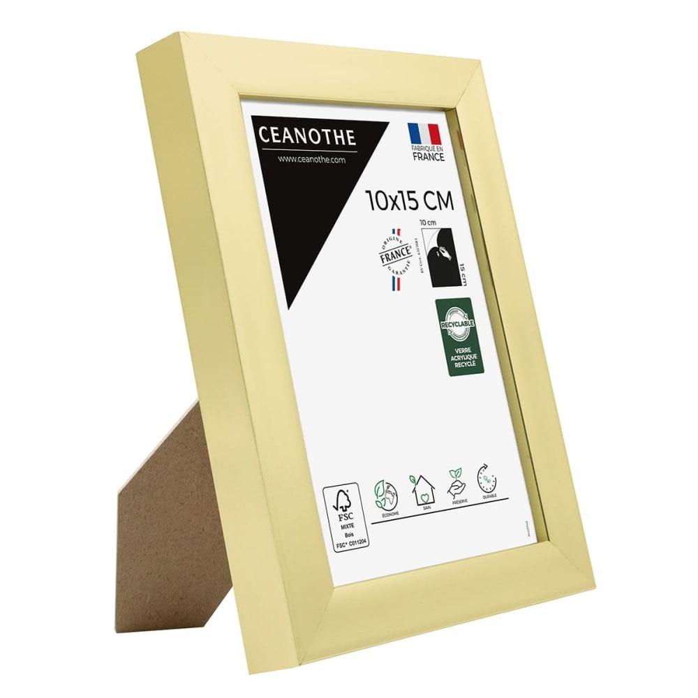 Cadre photo doré 10x15 cm résine recyclée — vue 4