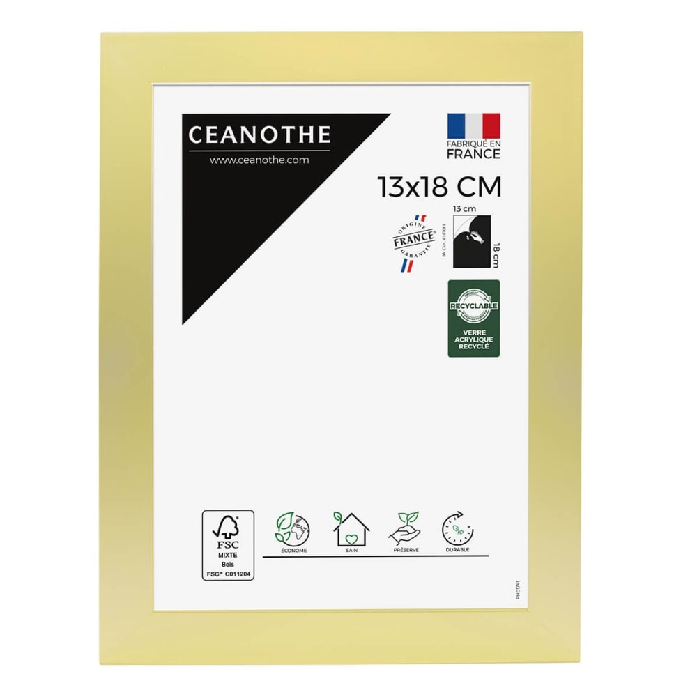 Cadre photo doré 13x18 cm résine recyclée