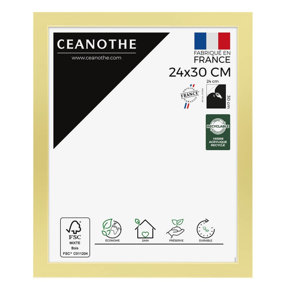 Cadre photo doré 24x30 cm résine recyclée