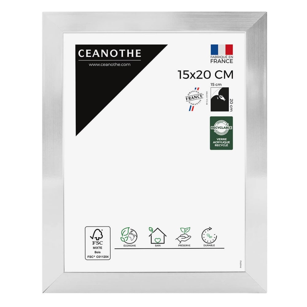 Cadre photo acier 15x20 cm résine recyclée