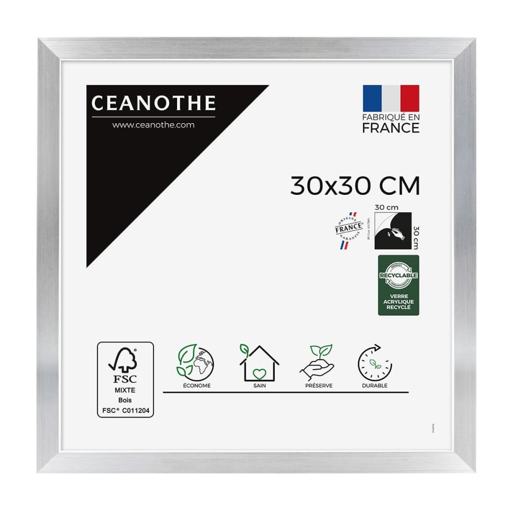 Cadre photo acier 30x30 cm résine recyclée