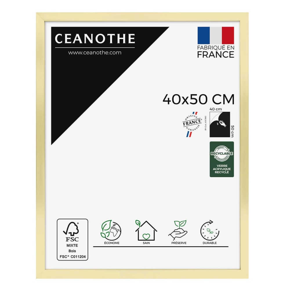 Cadre photo doré 40x50 cm résine recyclée