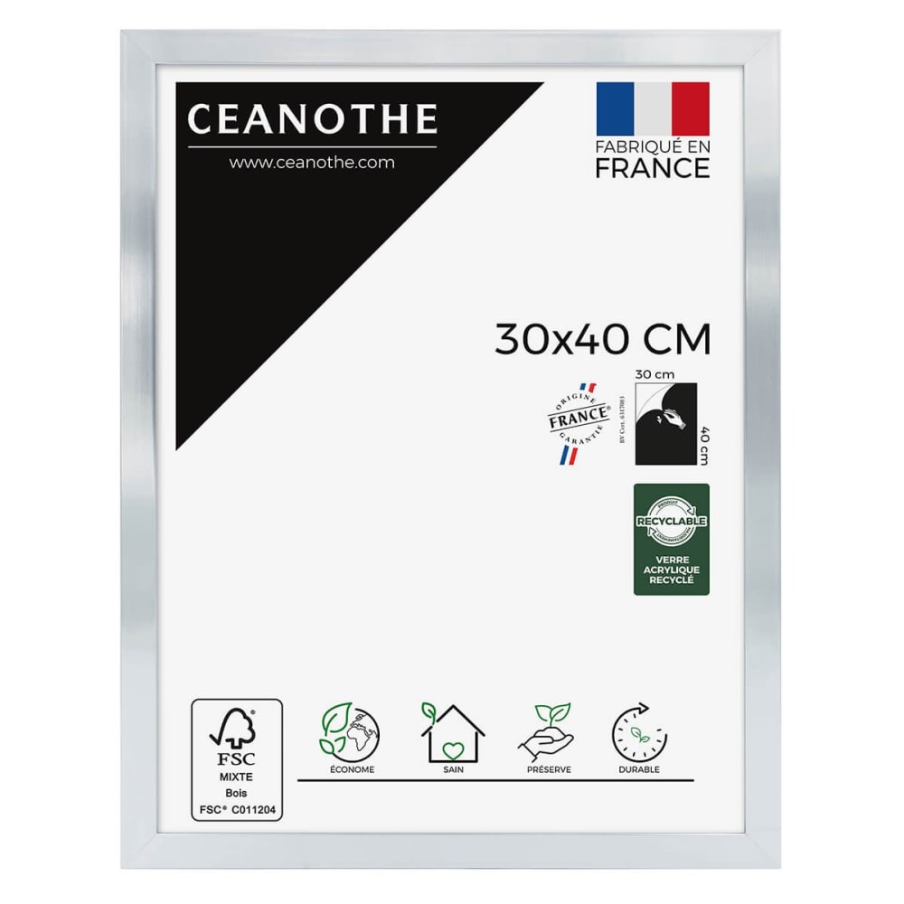 Cadre photo acier 30x40 cm résine recyclée
