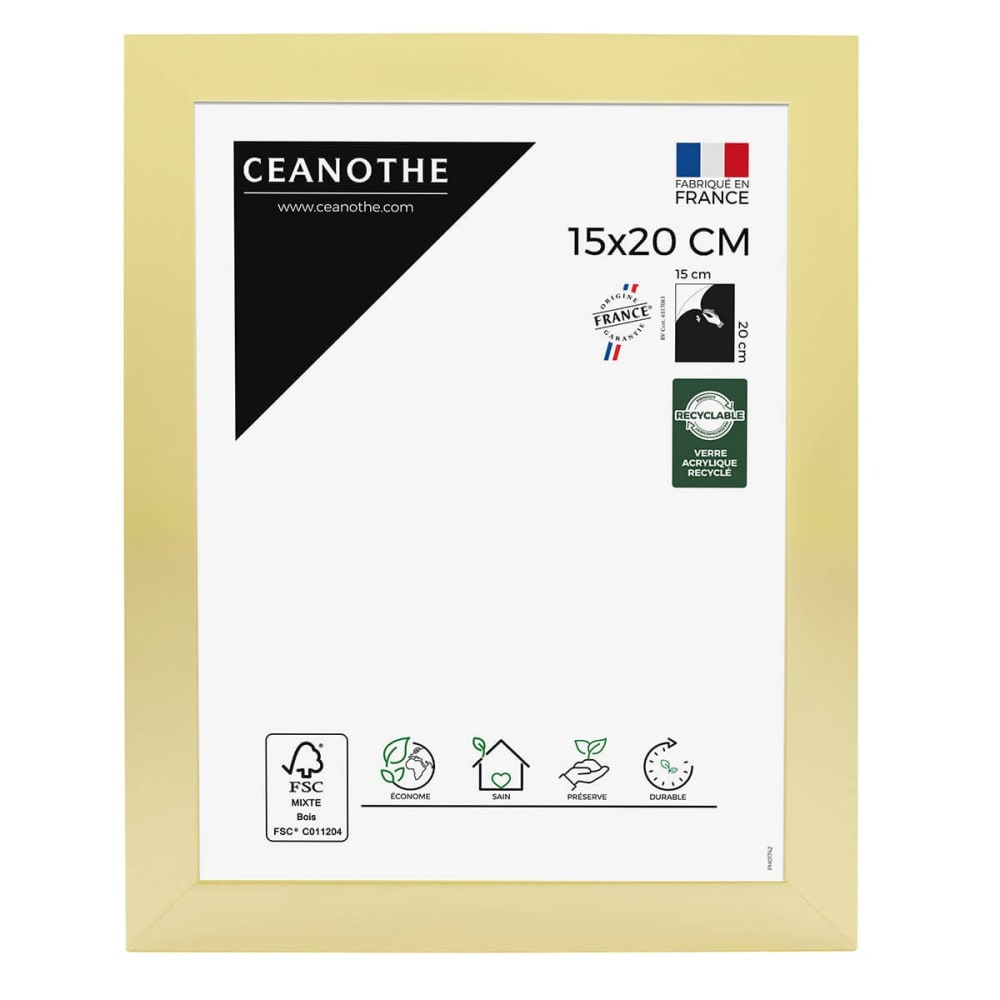 Cadre photo doré 15x20 cm résine recyclée