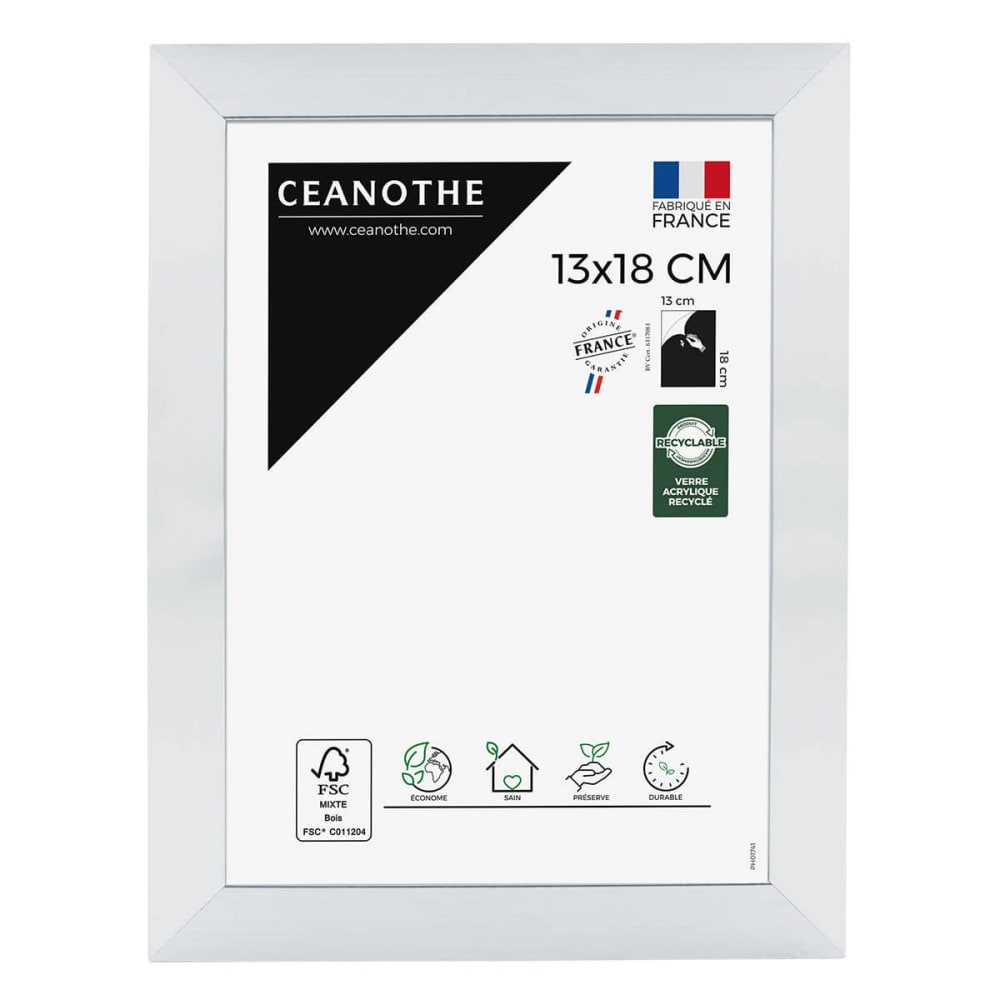 Cadre photo acier 13x18 cm résine recyclée