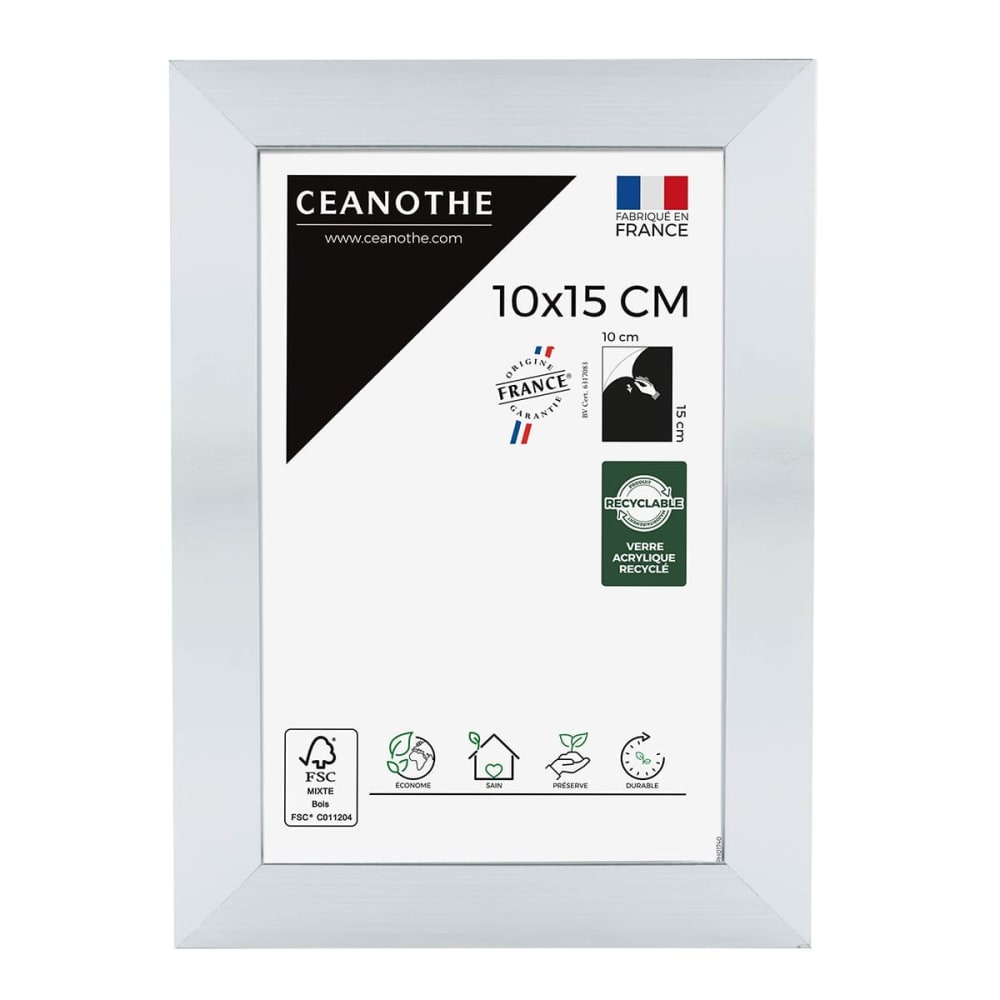Cadre photo acier 10x15 cm résine recyclée