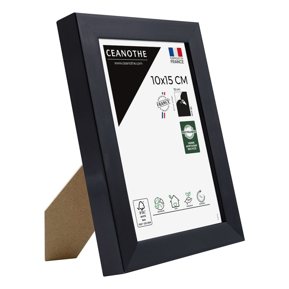 Cadre photo carbone 10x15 cm résine recyclée — vue 4