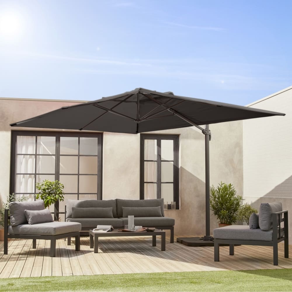 Parasol déporté rectangulaire 3x4m excentré inclinable