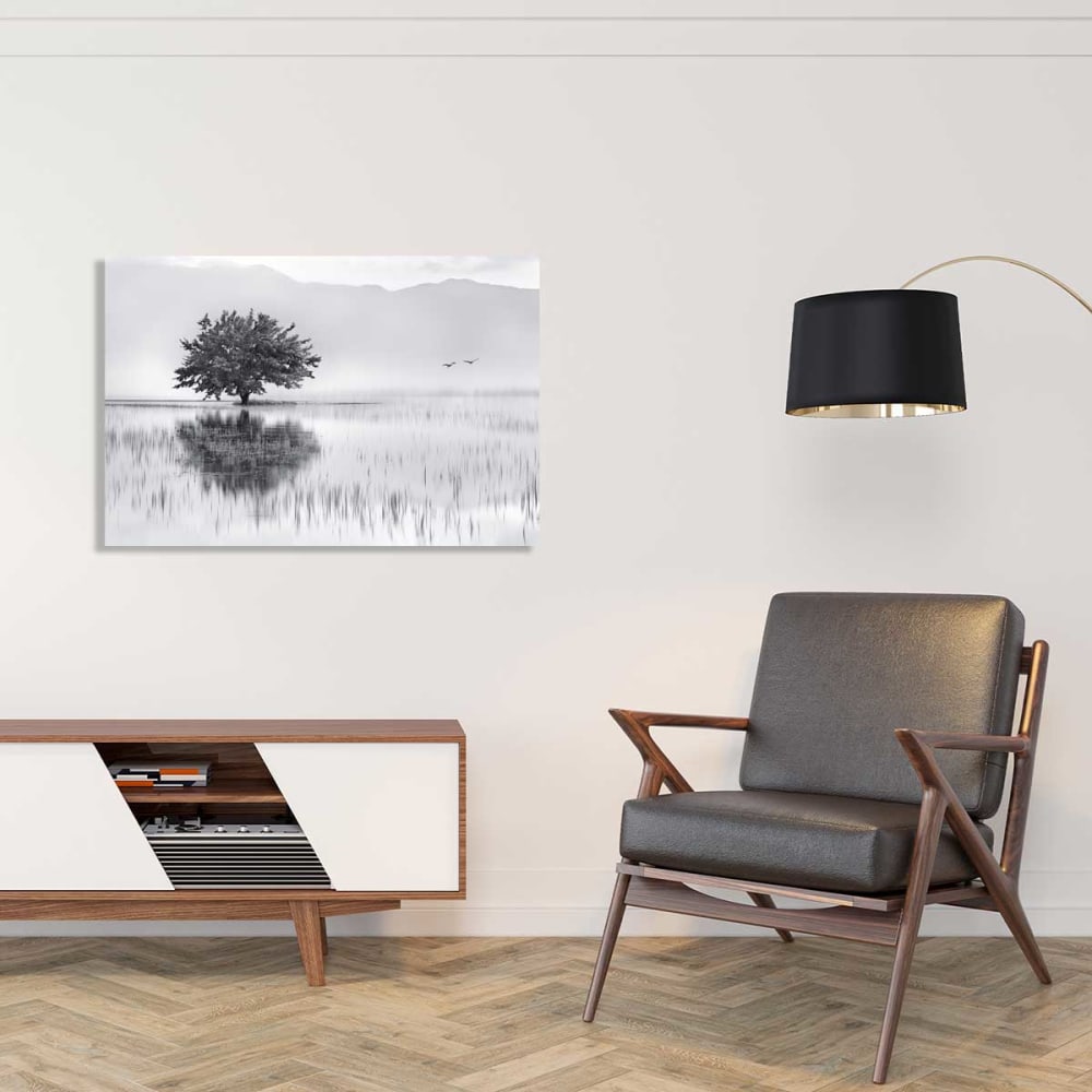 La natura dipinge i riflessi dell'acqua stampa su tela 45x30cm -
