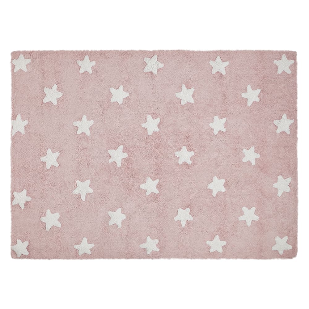 Tapis ethnique enfant en coton rose 120x160