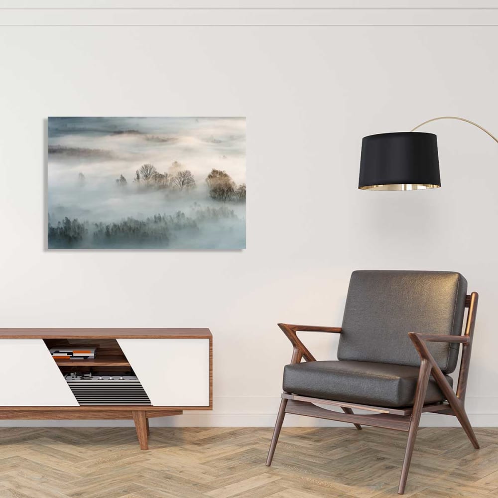 Tableau brouillard hivernal impression sur aluminium 120x80 cm - Maisons du Monde