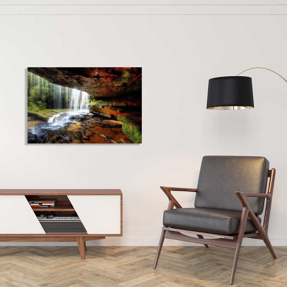 Tableau nature chute d'eau impression sur verre acrylique 120x80 cm - Maisons du Monde