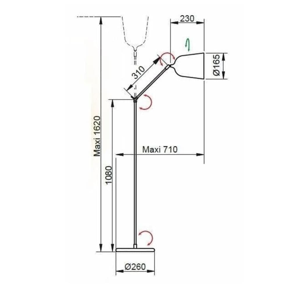 Lampadaire orange H162cm — vue 4