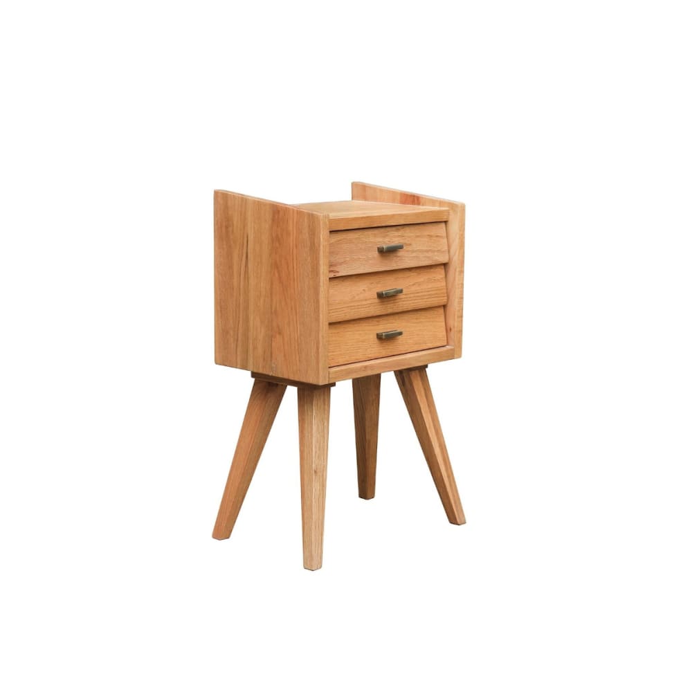 Robin des Bois Nachttisch mit 2 Schubladen aus Eiche beige style vintage - Holz