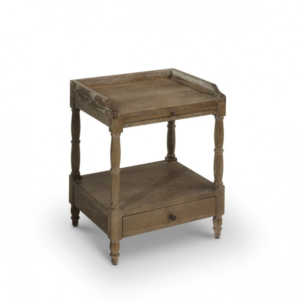 Chevet 1 tiroir en chêne teinte foncée