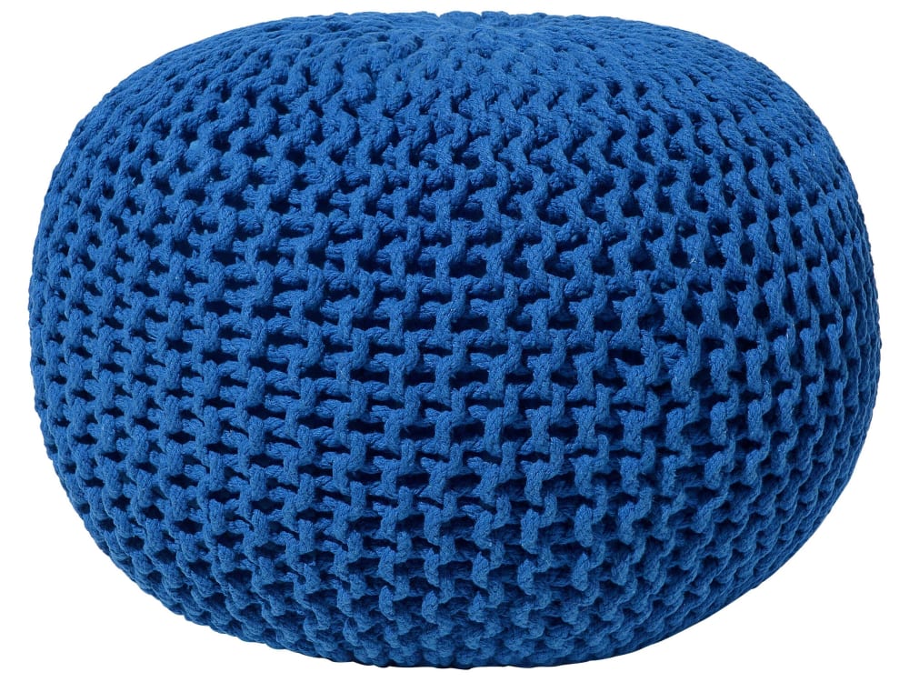 Pouf en tissu bleu 50x35cm