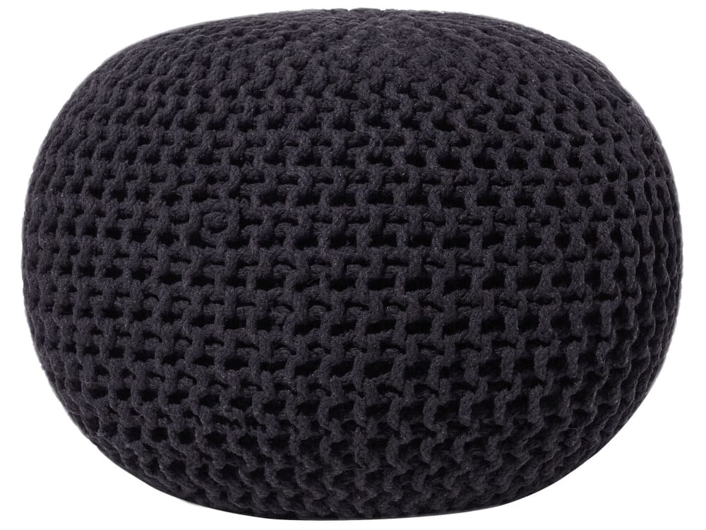 pouf en tissu noir 50x35cm