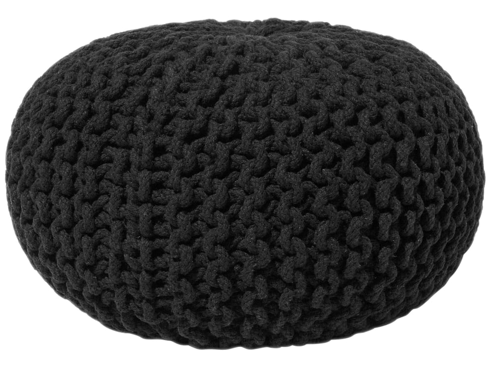 Pouf en tissu noir 40x25cm Pouf en tissu noir 40x25cm