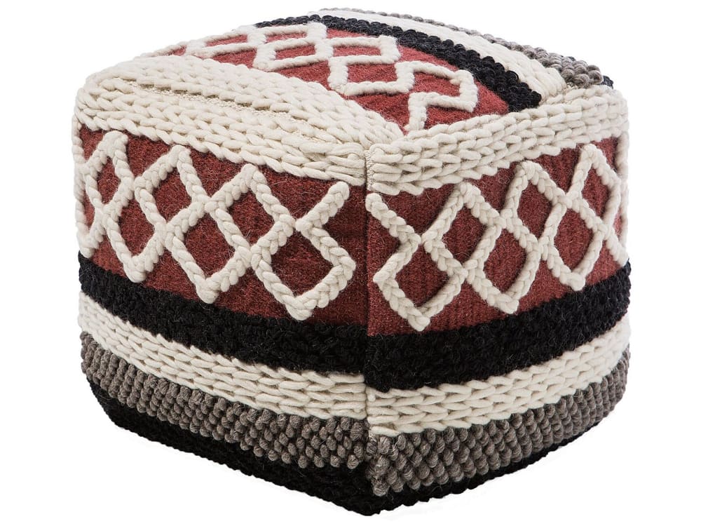 Pouf en tissu multicolore 48x42cm