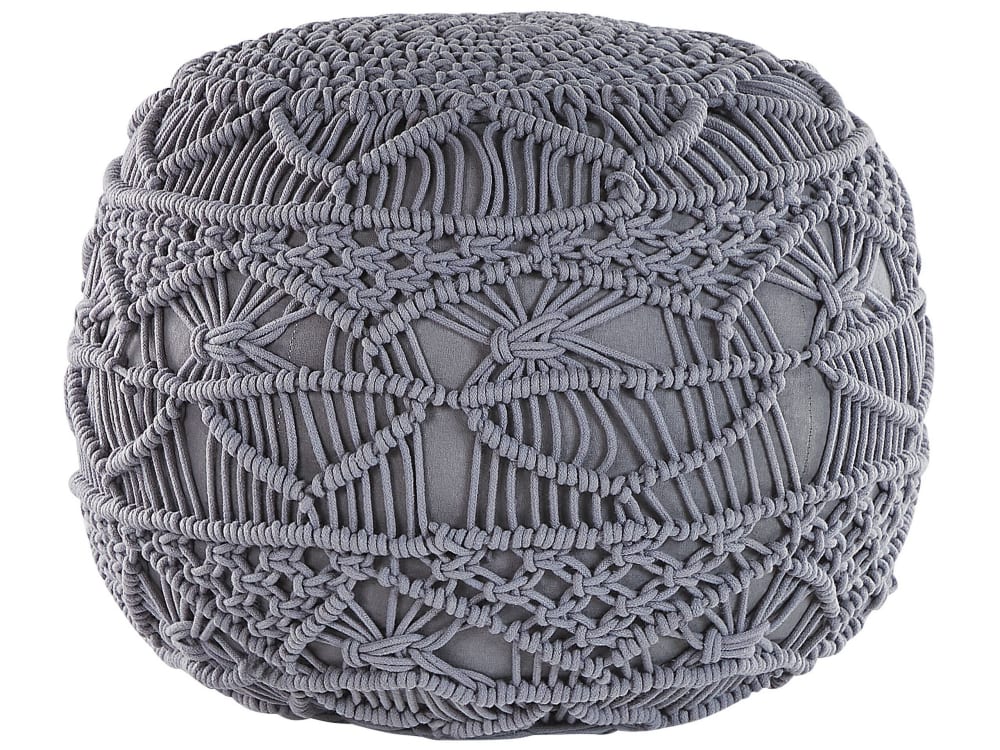 Pouf en tissu gris 40x40cm