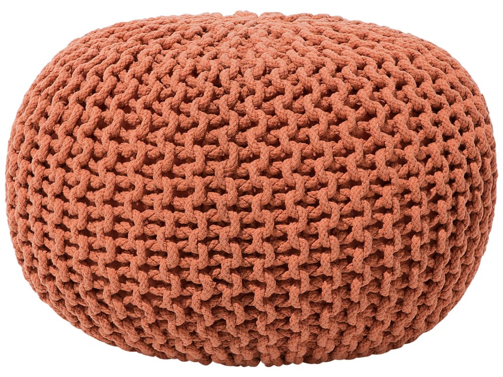 Pouf en tissu cuivré