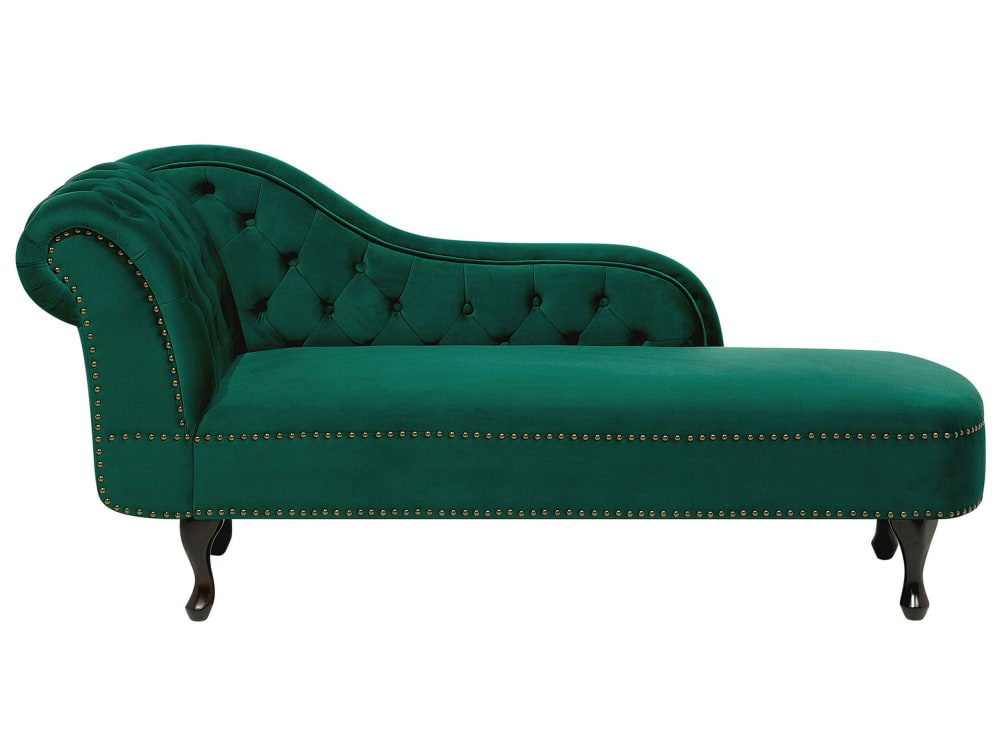 Chaiselongue Aus Samtstoff, GrüN
