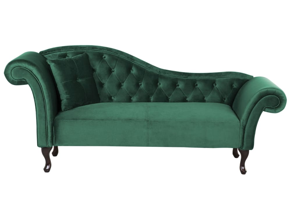 Chaiselongue Aus Samtstoff, GrüN