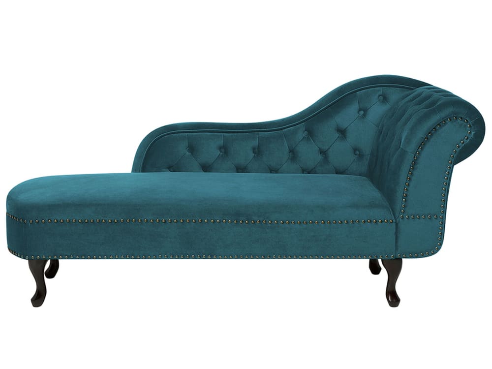 Chaiselongue Aus Samtstoff, Blau