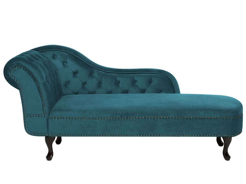 Chaiselongue Aus Samtstoff, Blau