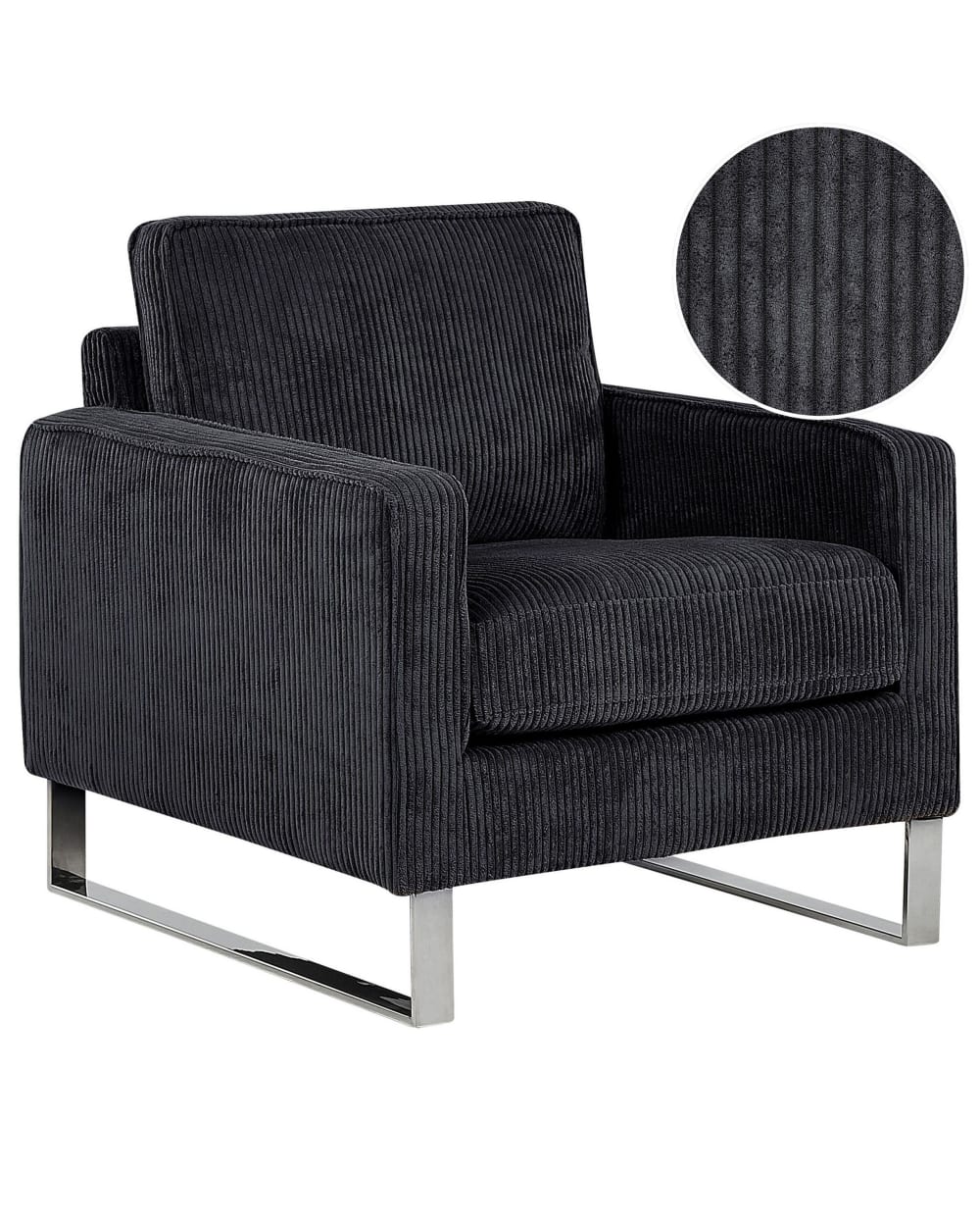 fauteuil en velours côtelé