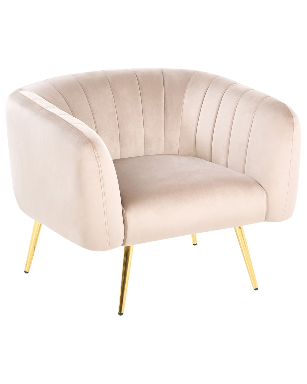 fauteuil en velours beige