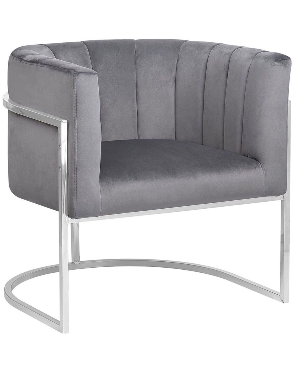 Sessel Aus Samtstoff 72Cm, Grau