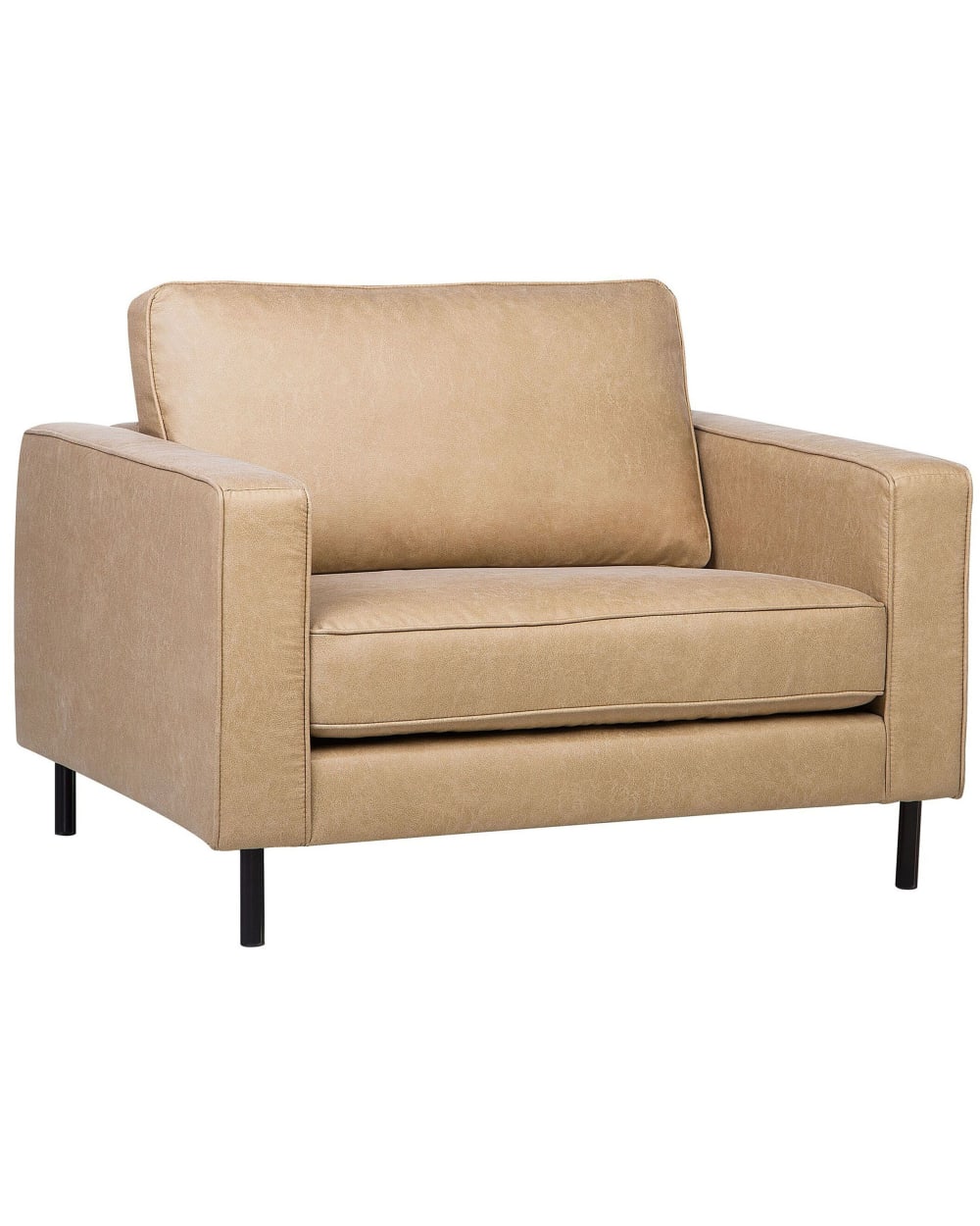 Beliani Sessel aus Kunstleder 87cm, beige style industrial - Pvc - Polyvinlychlorid