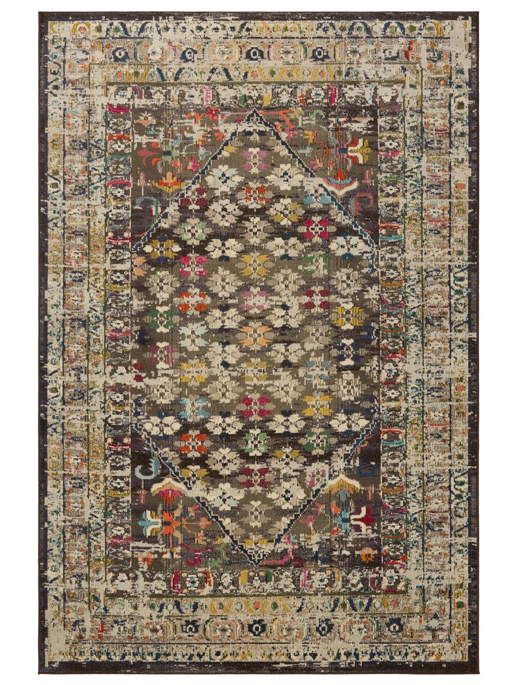 Tappeto multicolor 240x340 - Modello Vintage - Multicolore - PVC - Cloruro di polivinile