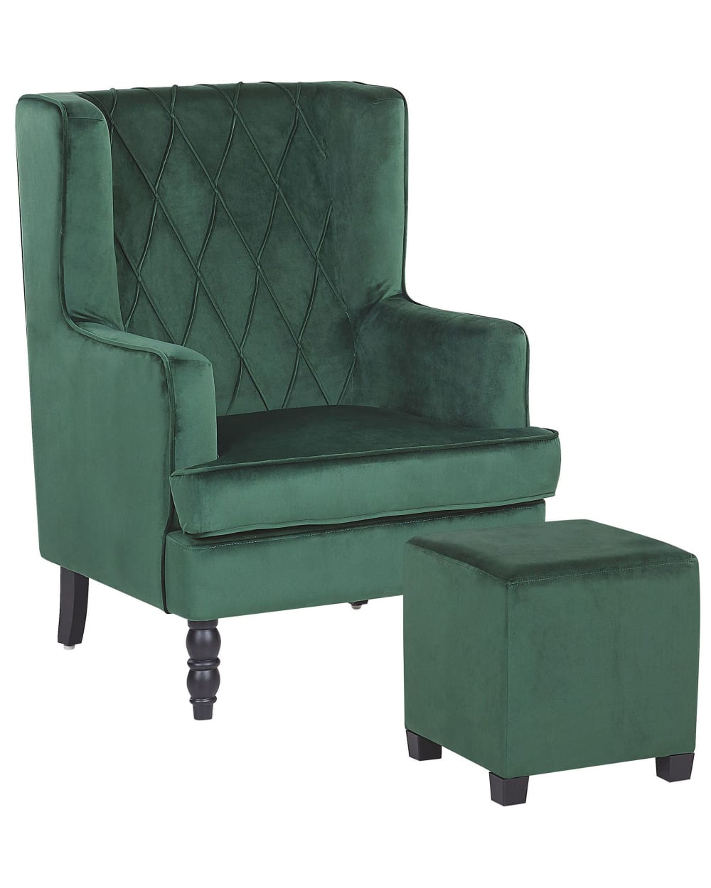 fauteuil en velours vert