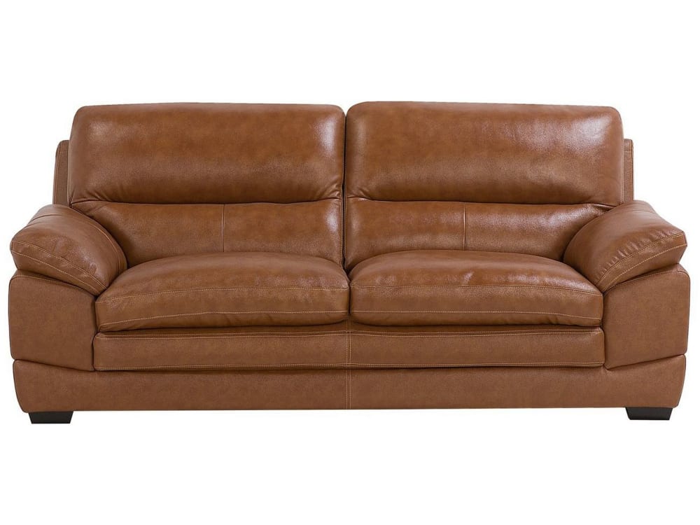 3-Sitzer Sofa 3 Personen Aus Echtleder, Kunstleder, Braun