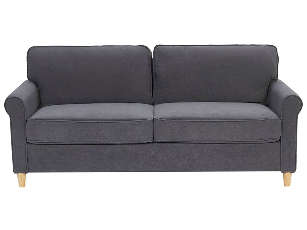 3-Sitzer Sofa 3 Personen Aus Samtstoff, Grau