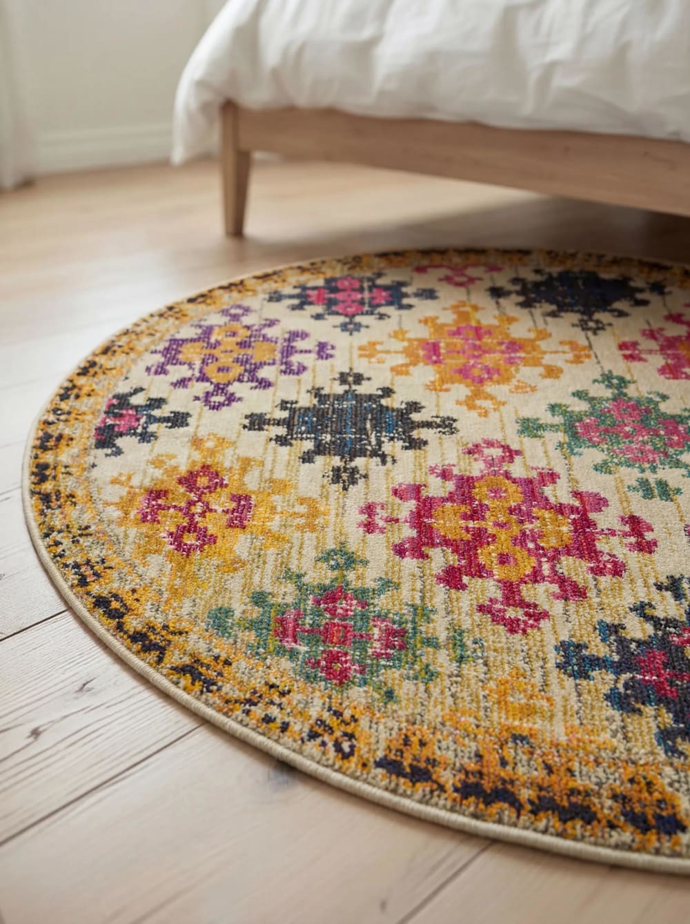 Tapis multicouleur/beige D 120 rond — vue 4