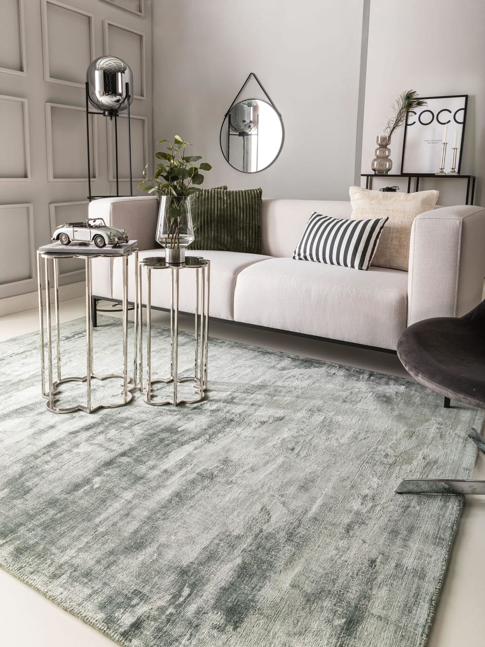 Tappeto in viscosa verde chiaro 160x230 - Benuta