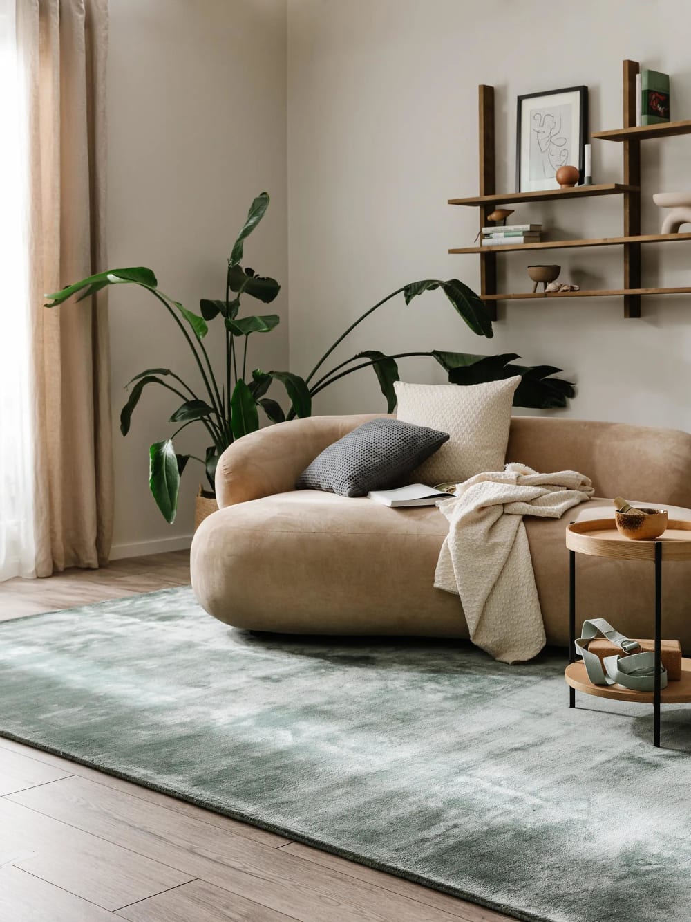 Tapis en viscose vert clair 120x170 — vue 3